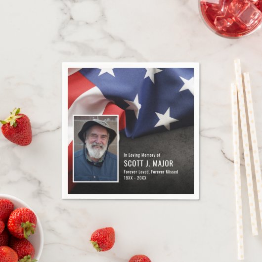 愛する記憶の愛国国旗の悔やみや弔慰写真 スタンダードカクテルナプキン (インサイチュ)