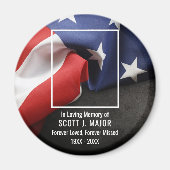 愛する記憶の愛国国旗の悔やみや弔慰写真 マグネット (正面)