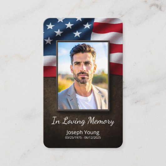 愛する記憶の愛国葬式メモリカード 名刺 (正面)