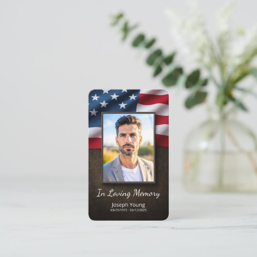 愛する記憶の愛国葬式メモリカード 名刺 (スタンド正面)