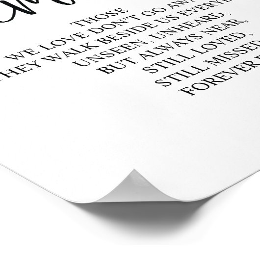 愛する記憶の我々のハートメモリアルのサイン ポスター (角)