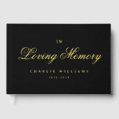 愛する記憶の書のスクリプト葬儀ブラック ゲストブック (正面)