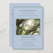 愛する記憶の木の記念葬儀で青 招待状 (正面/裏面)