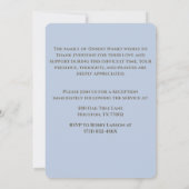 愛する記憶の木の記念葬儀で青 招待状 (裏面)