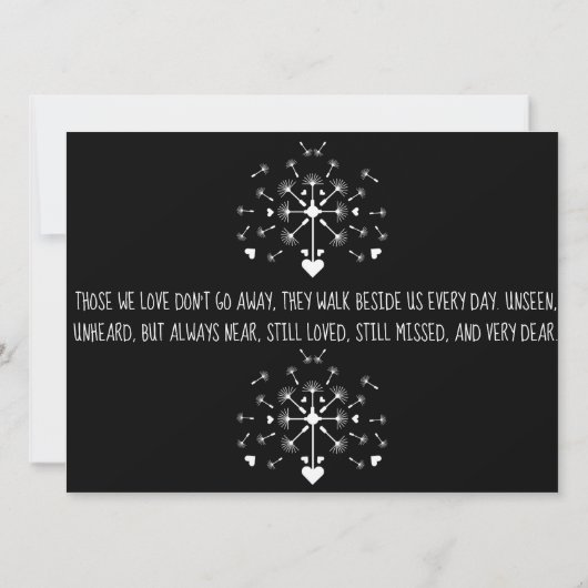 愛する記憶の木製のボーで風にタンポポ (裏面)