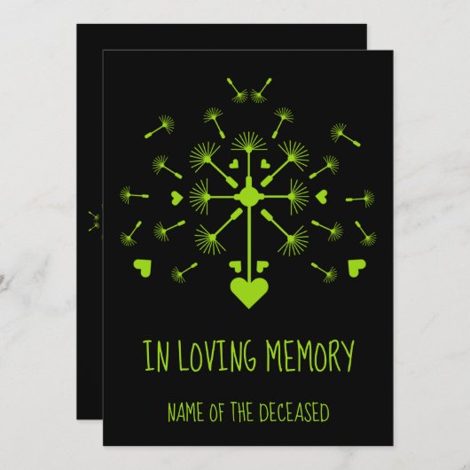 愛する記憶の木製のボーで風にタンポポ (正面/裏面)