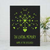 愛する記憶の木製のボーで風にタンポポ カード (スタンド正面)