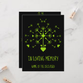 愛する記憶の木製のボーで風にタンポポ カード (正面/裏面インサイチュ)