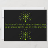 愛する記憶の木製のボーで風にタンポポ カード (裏面)