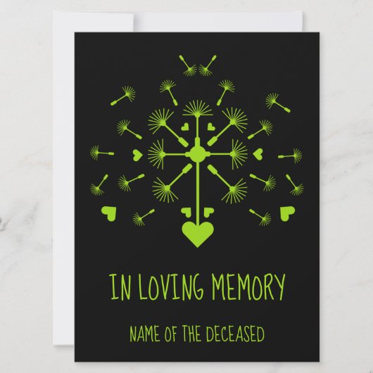 愛する記憶の木製のボーで風にタンポポ カード (正面)