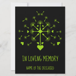 愛する記憶の木製のボーで風にタンポポ カード