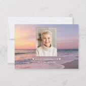 愛する記憶の温かい海辺の景色の写真 サンキューカード (裏面)