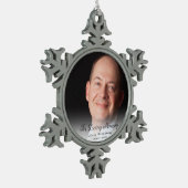 愛する記憶の父の記念写真 スノーフレークピューターオーナメント (左)