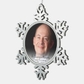 愛する記憶の父の記念写真 スノーフレークピューターオーナメント (右)