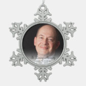 愛する記憶の父の記念写真 スノーフレークピューターオーナメント (正面)