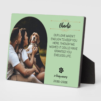愛する記憶の犬の写真プレート - 名入れ フォトプラーク