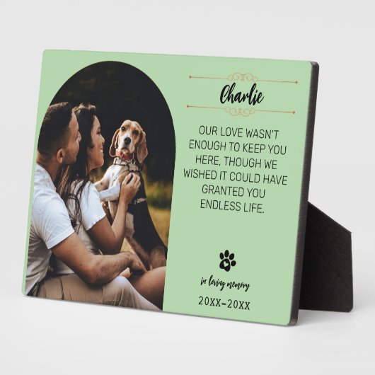 愛する記憶の犬の写真プレート - 名入れ フォトプラーク (側面)