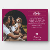 愛する記憶の犬の写真プレート - 名入れ フォトプラーク (正面)