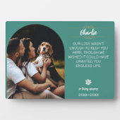 愛する記憶の犬の写真プレート - 名入れ フォトプラーク (正面)