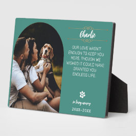 愛する記憶の犬の写真プレート - 名入れ フォトプラーク