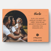 愛する記憶の犬の写真プレート - 名入れ フォトプラーク (正面)