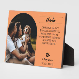 愛する記憶の犬の写真プレート - 名入れ フォトプラーク