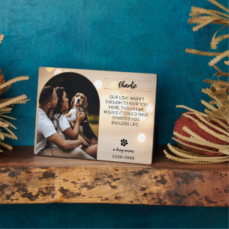 愛する記憶の犬の写真プレート - 名入れ フォトプラーク