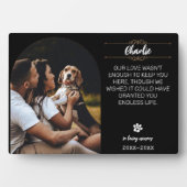 愛する記憶の犬の写真プレート - 名入れ フォトプラーク (正面)