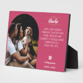 愛する記憶の犬の写真プレート - 名入れ フォトプラーク (側面)