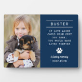 愛する記憶の犬 パーソナライズされた写真記念碑 フォトプラーク (正面)