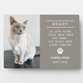 愛する記憶の猫の写真 ペワターグレー フォトプラーク (正面)