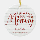 愛する記憶の猫または犬のペット追悼写真 セラミックオーナメント (正面)