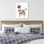 愛する記憶の猫写真コラージュ ペットメモリアル キャンバスプリント (インサイチュ (寝室))