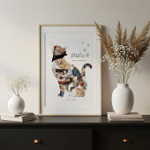 愛する記憶の猫写真コラージュ ペットメモリアル キャンバスプリント