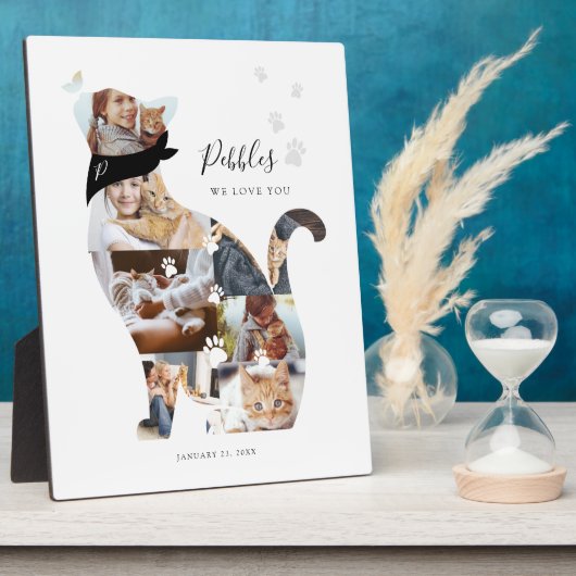 愛する記憶の猫写真コラージュ ペットメモリアル フォトプラーク (側面)