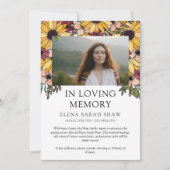 愛する記憶の発表の中のひまわり写真 案内状 (正面)