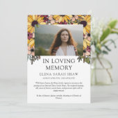 愛する記憶の発表の中のひまわり写真 案内状 (スタンド正面)