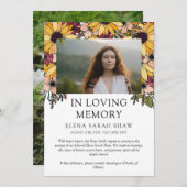 愛する記憶の発表の中のひまわり写真 案内状 (正面/裏面)