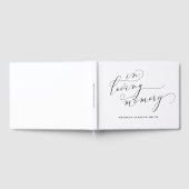 愛する記憶の白い美しいスワッシュ書 ゲストブック (全面)