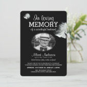 愛する記憶の白い羽の写真カスタム写真 招待状 (スタンド正面)