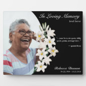 愛する記憶の白い花ブラックフォトカスタムー フォトプラーク (正面)