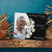 愛する記憶の白い花ブラックフォトカスタムー フォトプラーク (側面)