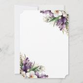 愛する記憶の紫の白の蘭の写真葬儀 招待状 (裏面)