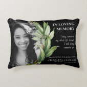 愛する記憶の緑の写真追悼碑 アクセントクッション (正面)