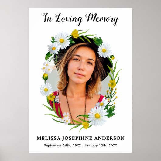 愛する記憶の花束 ダイジー写真追悼葬儀 ポスター (正面)