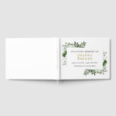 愛する記憶の葬儀でオリーブグリーンフローラ ゲストブック (全面)