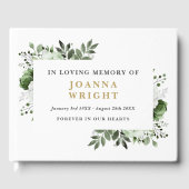 愛する記憶の葬儀でオリーブグリーンフローラ ゲストブック (正面)