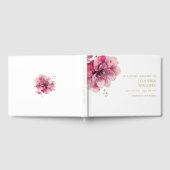 愛する記憶の葬儀で水色ピンクのフローラ ゲストブック (全面)