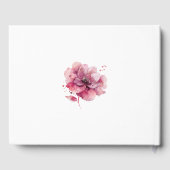 愛する記憶の葬儀で水色ピンクのフローラ ゲストブック (裏面)