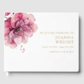 愛する記憶の葬儀で水色ピンクのフローラ ゲストブック (正面)